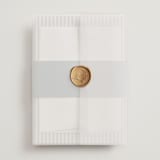 "Modern Stripes" - Wedding Invitations in Capri by Emily Betts - Assembled with Vellum Wrap and Wax Seal