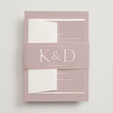 "Modern Monogram" - Wedding Invitations in Rose by Erica Krystek - Assembled with Belly Band