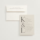 "Modern Monogram" - Wedding Invitations in Ecru by Erica Krystek - Invitation with Envelope
