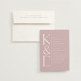 "Modern Monogram" - Wedding Invitations in Rose by Erica Krystek - Invitation with Envelope