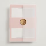 "Alaia" - Wedding Invitations in Verona Sunset by Blustery August - Assembled with Vellum Wrap and Wax Seal