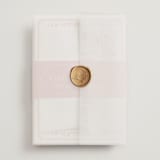 "Porcelain" - Wedding Invitations in Peony by Ashley DeMeyere - Assembled with Vellum Wrap and Wax Seal