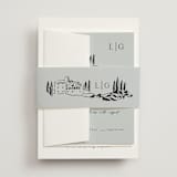 "Countryside Villa" - Wedding Invitations in Noir by Shiny Penny Studio - Assembled with Belly Band