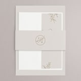 "Emblem" - Wedding Invitations in Champagne by Everett Paper Goods - Assembled
