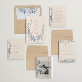 "Wildflower Wreath" - Wedding Invitations in Sky by Grace Kreinbrink - Invitation Suite