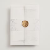 "Wildflower Wreath" - Wedding Invitations in Sky by Grace Kreinbrink - Assembled with Vellum Wrap and Wax Seal