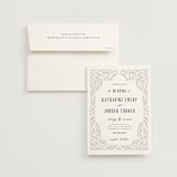 "Operatic" - Wedding Invitations in Cream by Paper Raven Co. - Invitation with Envelope