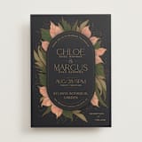 "Elegant Leaves" - Wedding Invitations in Slate by GeekInk Design - Front