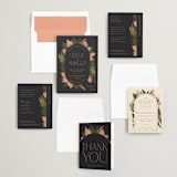 "Elegant Leaves" - Wedding Invitations in Slate by GeekInk Design - Invitation Suite