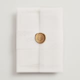 "Villa" - Wedding Invitations in Leaf by Kristie Kern - Assembled with Vellum Wrap and Wax Seal