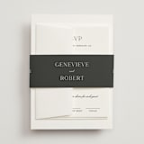 "Upper East" - Wedding Invitations in Charcoal by Megan Davis - Assembled with Belly Band
