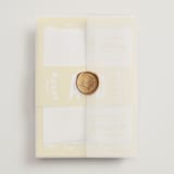 "Pretty Picado" - Wedding Invitations in Sunshine by Jessie Steury - Assembled with Vellum Wrap and Wax Seal