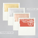 "White Lace" - Wedding Invitations in Coral Rose by Lauren Chism - Envelope Liner Options