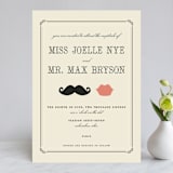 "Stache + Kiss" - Wedding Invitations in Creme by Penelope Poppy - Front