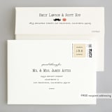 "Stache + Kiss" - Wedding Invitations in Creme by Penelope Poppy - FREE Recipient Addressing