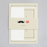 "Stache + Kiss" - Wedding Invitations in Creme by Penelope Poppy - Assembled