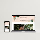 "Tropical Oasis" - Wedding Invitations in Coral by Joanna Griffin - FREE Wedding Website