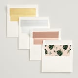 "Tropical Oasis" - Wedding Invitations in Coral by Joanna Griffin - Envelope Liner Options