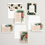 "Tropical Oasis" - Wedding Invitations in Coral by Joanna Griffin - Invitation Suite