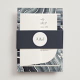 "Painted Trails" - Wedding Invitations in Navy by Alethea and Ruth - Assembled with Belly Band
