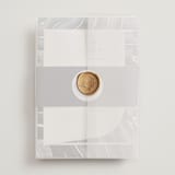 "Painted Trails" - Wedding Invitations in Navy by Alethea and Ruth - Assembled with Vellum Wrap and Wax Seal