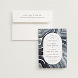 "Painted Trails" - Wedding Invitations in Navy by Alethea and Ruth - Invitation with Envelope