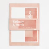 "Contemporary" - Wedding Invitations in Peony by Liz Conley - Assembled