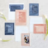 "Contemporary" - Wedding Invitations in Peony by Liz Conley - Invitation Suite