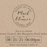 "Wedding Stamp" - Wedding Invitations in Kraft by Hudson meet Rose - Close-Up