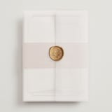 "Avery" - Wedding Invitations in Dusty Pink by Jennifer Postorino - Assembled with Vellum Wrap and Wax Seal