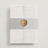 "Avery" - Wedding Invitations in Onyx by Jennifer Postorino - Assembled with Vellum Wrap and Wax Seal