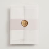 "Lennox" - Wedding Invitations in Harvest by Kristie Kern - Assembled with Vellum Wrap and Wax Seal