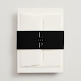 "Modern Type" - Wedding Invitations in Moon by Heather Cairl - Assembled with Belly Band