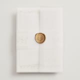"Rosebud" - Wedding Invitations in Peony by Baumbirdy - Assembled with Vellum Wrap and Wax Seal