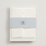 "Coastal Charm" - Wedding Invitations in Dusty Blue by Jennifer Postorino - Assembled with Belly Band