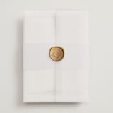 "Coastal Charm" - Wedding Invitations in Dusty Blue by Jennifer Postorino - Assembled with Vellum Wrap and Wax Seal