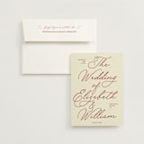 "Elizabeth" - Wedding Invitations in Burgundy by Helena Vitto - Invitation with Envelope