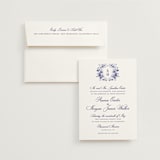 "Blooming Crest" - Wedding Invitations in Plum by Cass Loh - Invitation with Envelope