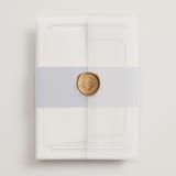 "Deluxe" - Wedding Invitations in Blueberry by Carolyn MacLaren - Assembled with Vellum Wrap and Wax Seal