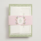 "Folk Garden" - Wedding Invitations in Garden by Creo Study - Assembled with Belly Band