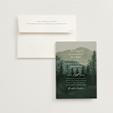 "The Forest" - Wedding Invitations in Jade by Elly - Invitation with Envelope