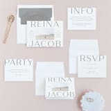 "Frame" - Wedding Invitations in Granite by Lori Wemple - Invitation Suite