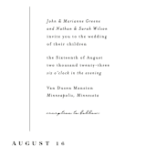 "Aligned" - Wedding Invitations in Pearl by Michelle Taylor - Close-Up