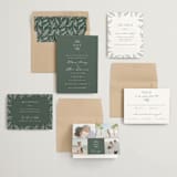 "Branchlet" - Wedding Invitations in Hunter by Sarah Brown - Invitation Suite