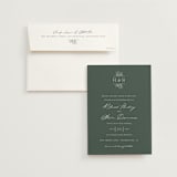 "Branchlet" - Wedding Invitations in Hunter by Sarah Brown - Invitation with Envelope
