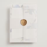 "Irises" - Wedding Invitations in Natural by Everett Paper Goods - Vellum Wrap with Wax Seal