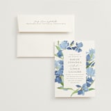 "Irises" - Wedding Invitations in Lake by Everett Paper Goods - Invitation with Envelope