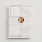 "Vase" - Wedding Invitations in Neptune by Kelly Watkins - Vellum Wrap with Wax Seal