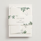 "Grove" - Wedding Invitations in Fern by Everett Paper Goods - Assembled with Belly Band