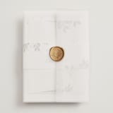 "Grove" - Wedding Invitations in Fern by Everett Paper Goods - Assembled with Vellum Wrap and Wax Seal